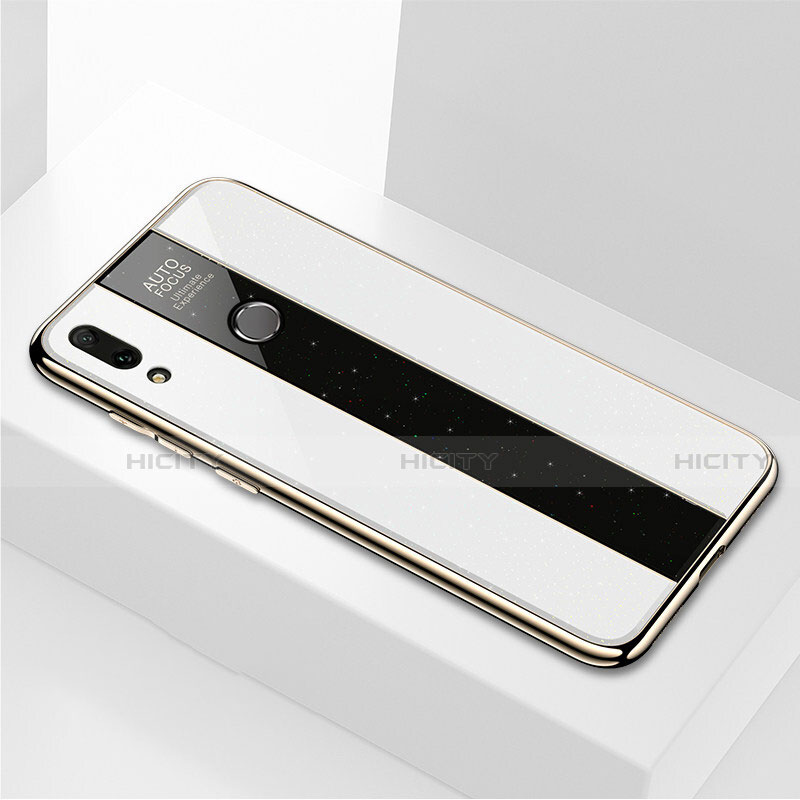 Custodia Silicone Specchio Laterale Cover M04 per Huawei Enjoy 9 Plus Bianco