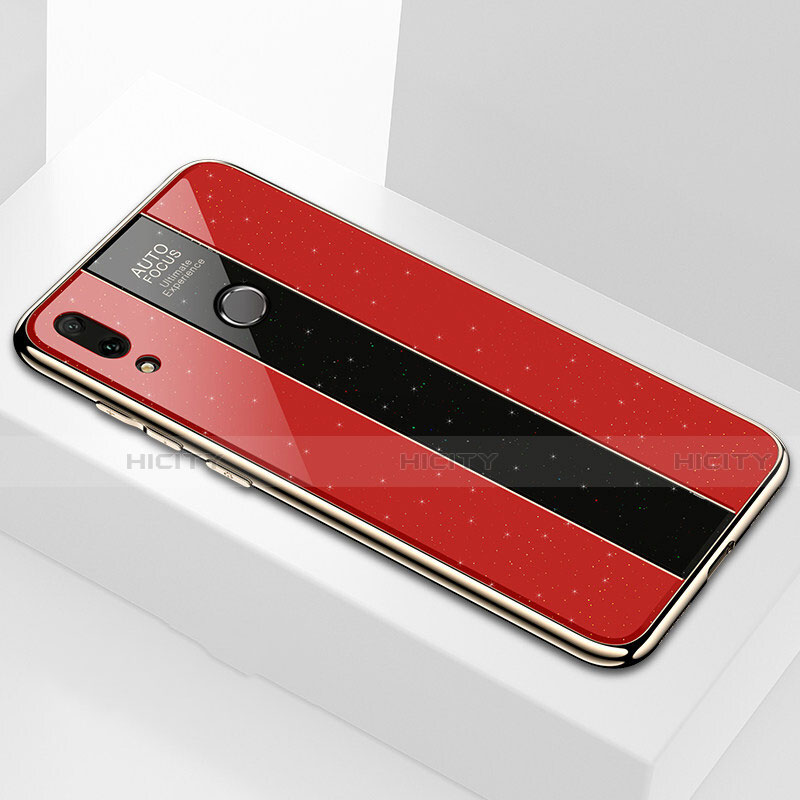 Custodia Silicone Specchio Laterale Cover M04 per Huawei Y9 (2019) Rosso