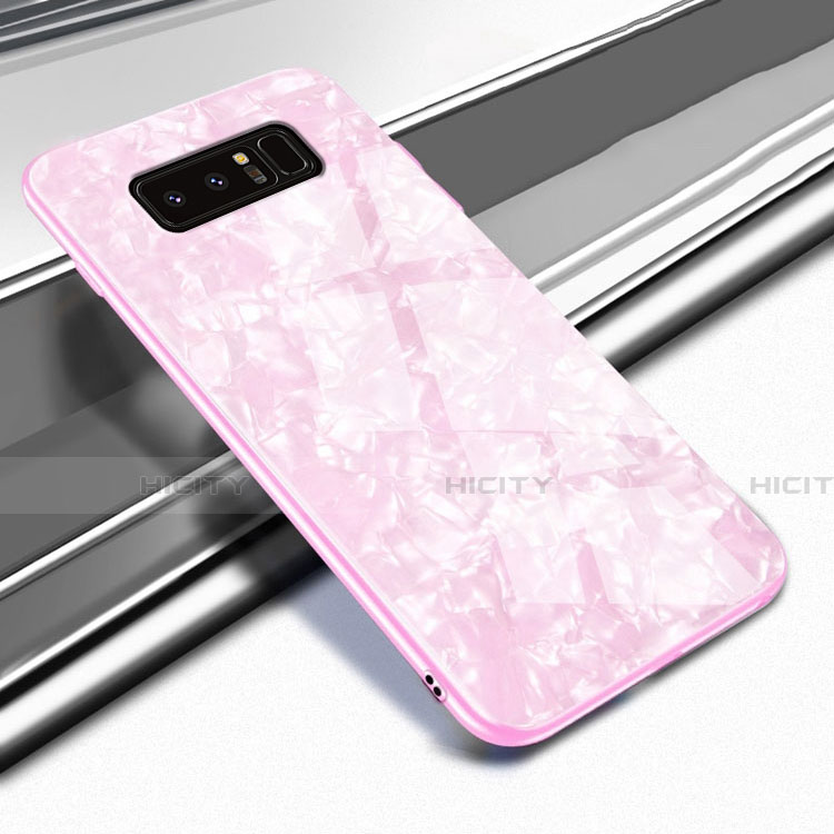 Custodia Silicone Specchio Laterale Cover M04 per Samsung Galaxy Note 8 Rosa