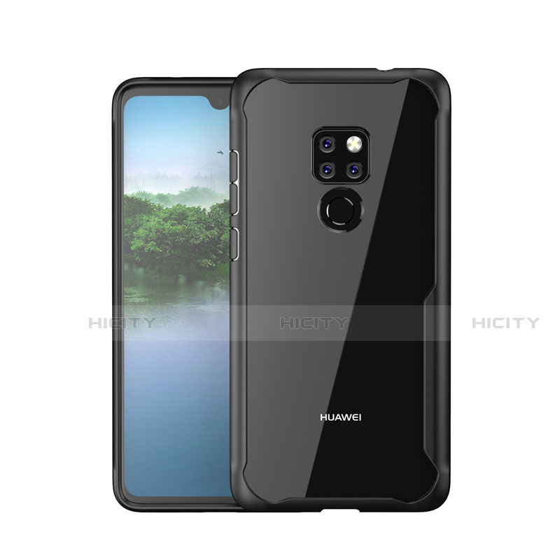 Custodia Silicone Specchio Laterale Cover M05 per Huawei Mate 20 Nero