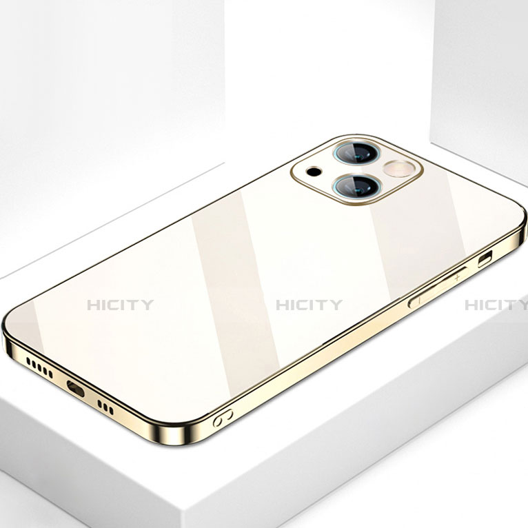 Custodia Silicone Specchio Laterale Cover M09 per Apple iPhone 13 Mini Oro
