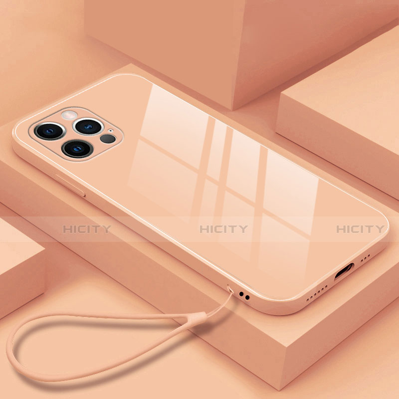 Custodia Silicone Specchio Laterale Cover M09 per Apple iPhone 13 Pro Oro Rosa