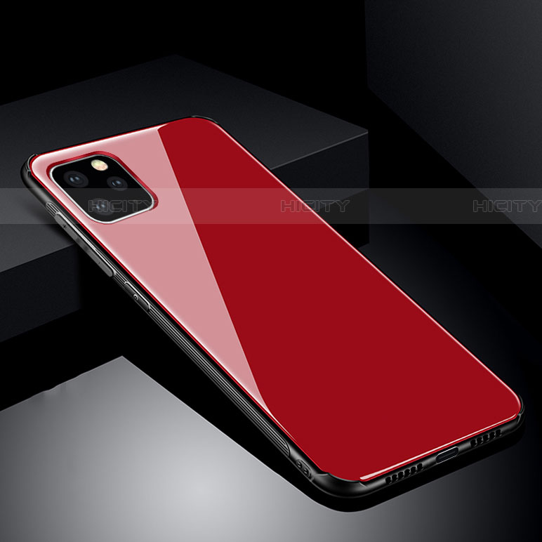 Custodia Silicone Specchio Laterale Cover per Apple iPhone 11 Pro Rosso
