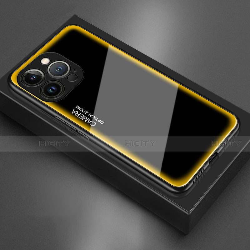 Custodia Silicone Specchio Laterale Cover per Apple iPhone 13 Pro Giallo
