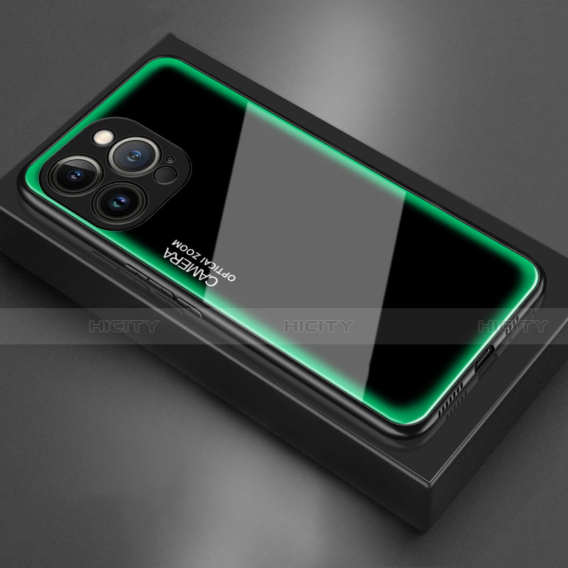Custodia Silicone Specchio Laterale Cover per Apple iPhone 13 Pro Max Verde