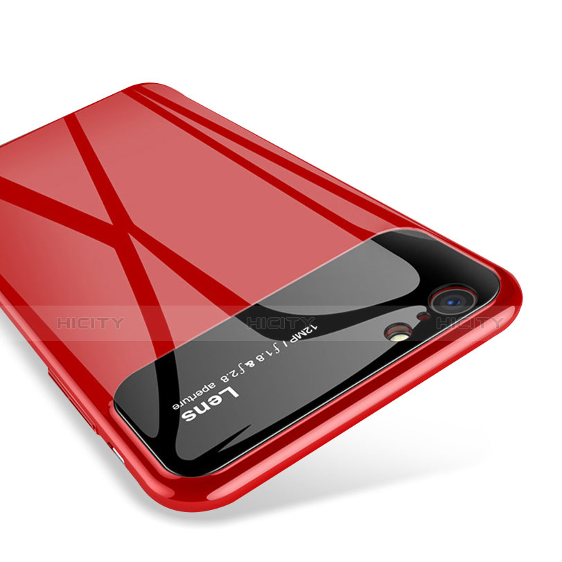 Custodia Silicone Specchio Laterale Cover per Apple iPhone 6 Plus Rosso