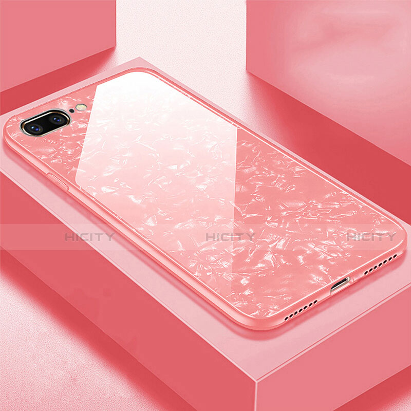 Custodia Silicone Specchio Laterale Cover per Apple iPhone 7 Plus Oro Rosa