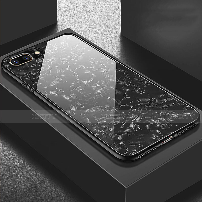 Custodia Silicone Specchio Laterale Cover per Apple iPhone 8 Plus Nero