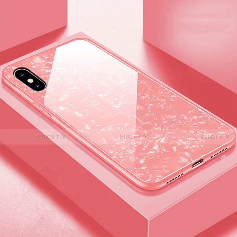 Custodia Silicone Specchio Laterale Cover per Apple iPhone X Oro Rosa