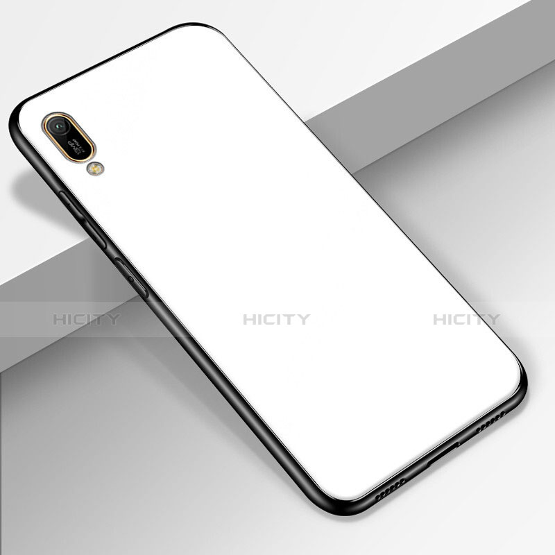 Custodia Silicone Specchio Laterale Cover per Huawei Enjoy 9e Bianco