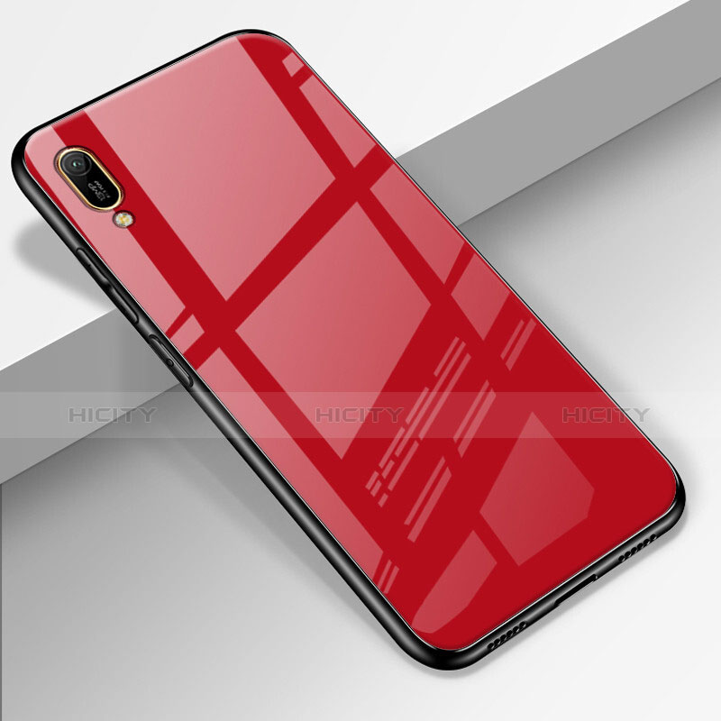 Custodia Silicone Specchio Laterale Cover per Huawei Enjoy 9e Rosso