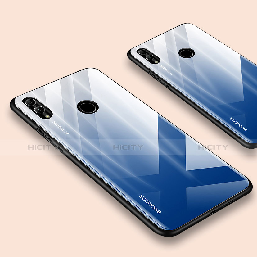 Custodia Silicone Specchio Laterale Cover per Huawei Honor 10 Lite Blu