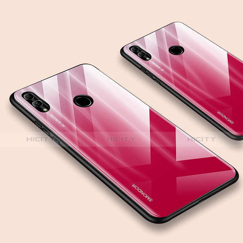 Custodia Silicone Specchio Laterale Cover per Huawei Honor 10 Lite Rosso