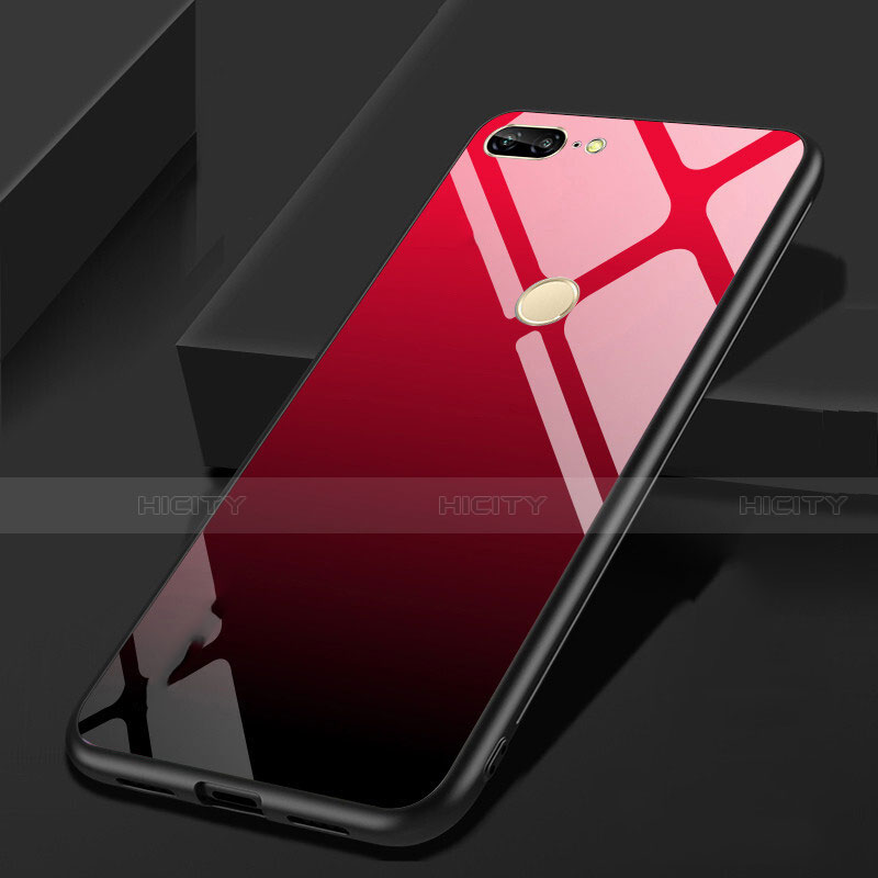Custodia Silicone Specchio Laterale Cover per Huawei Honor 9 Lite Rosso