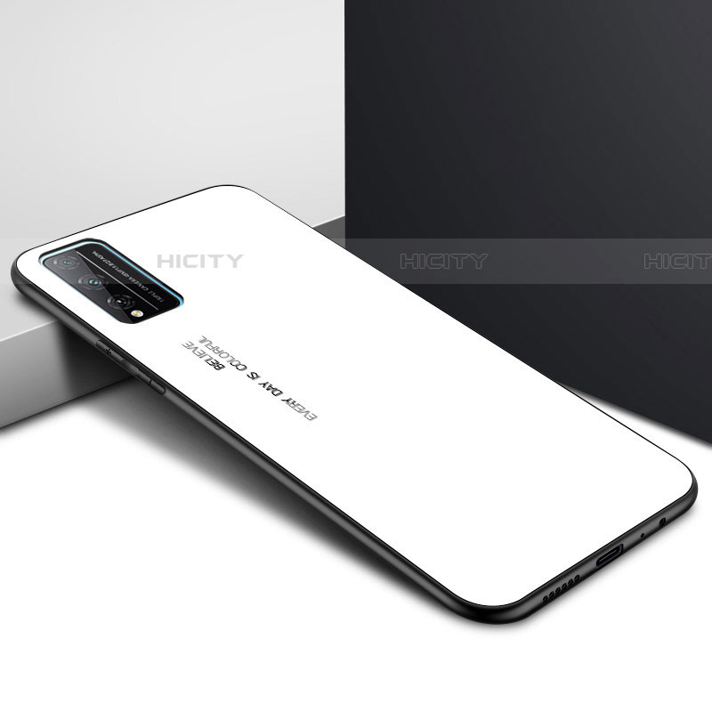 Custodia Silicone Specchio Laterale Cover per Huawei Honor Play4T Pro Bianco
