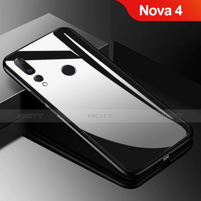 Custodia Silicone Specchio Laterale Cover per Huawei Nova 4 Nero