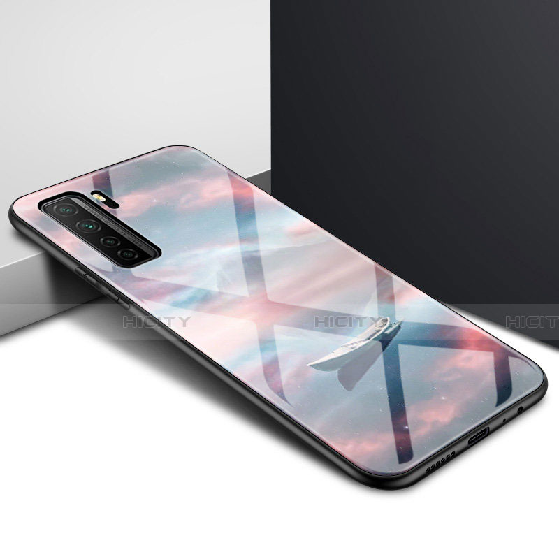 Custodia Silicone Specchio Laterale Cover per Huawei P40 Lite 5G Marrone