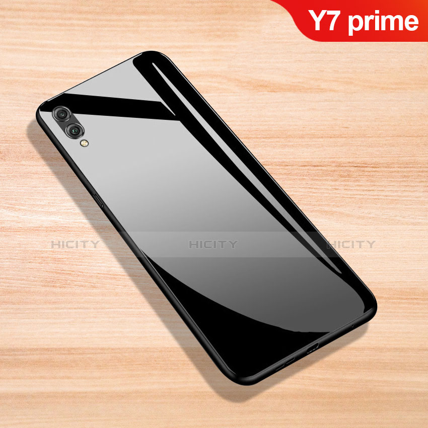 Custodia Silicone Specchio Laterale Cover per Huawei Y7 Prime (2019) Nero