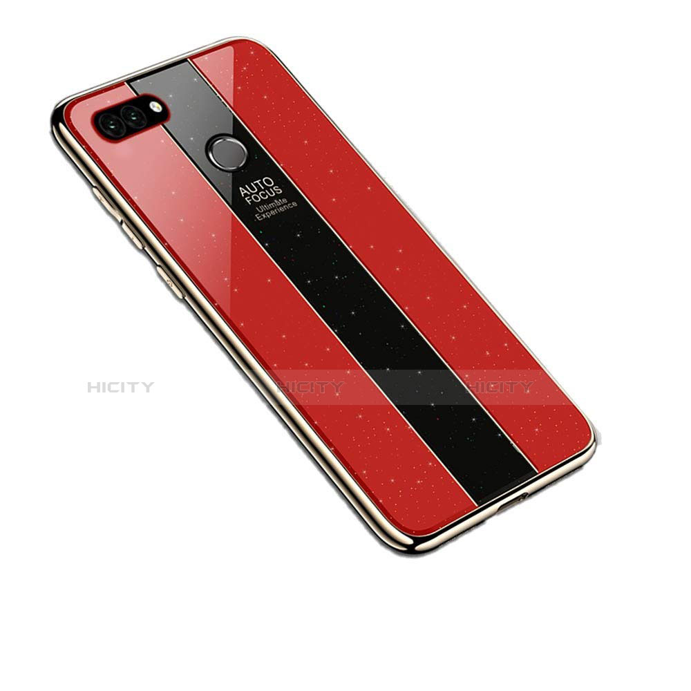 Custodia Silicone Specchio Laterale Cover per Huawei Y9 (2018) Rosso