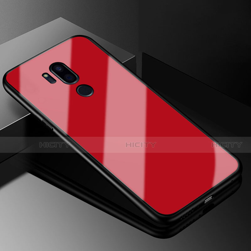Custodia Silicone Specchio Laterale Cover per LG G7 Rosso