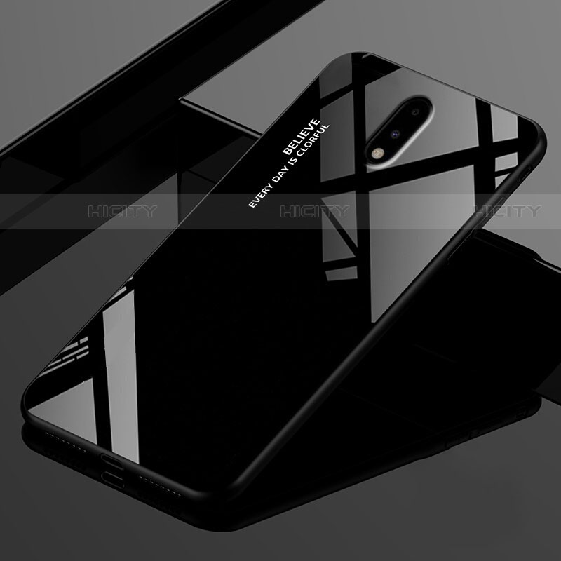 Custodia Silicone Specchio Laterale Cover per OnePlus 7 Nero