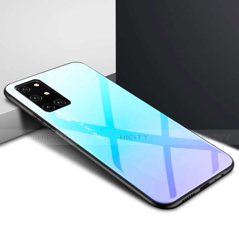 Custodia Silicone Specchio Laterale Cover per OnePlus 8T 5G Cielo Blu