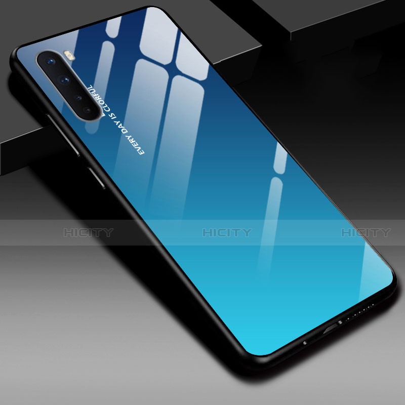 Custodia Silicone Specchio Laterale Cover per OnePlus Nord Blu