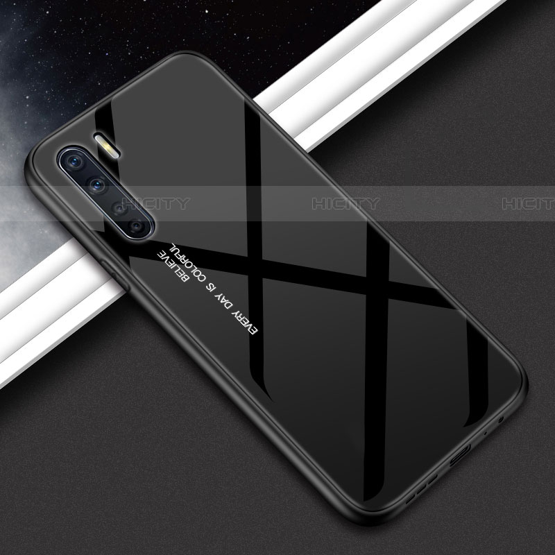 Custodia Silicone Specchio Laterale Cover per Oppo A91 Nero