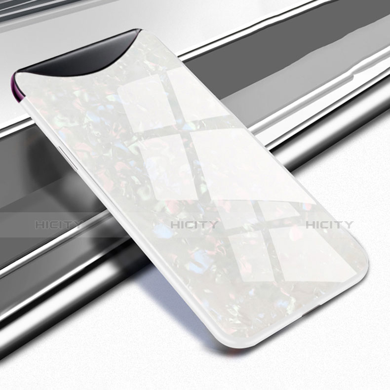 Custodia Silicone Specchio Laterale Cover per Oppo Find X Super Flash Edition Bianco