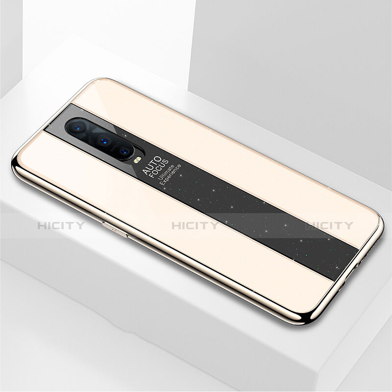 Custodia Silicone Specchio Laterale Cover per Oppo R17 Pro Oro