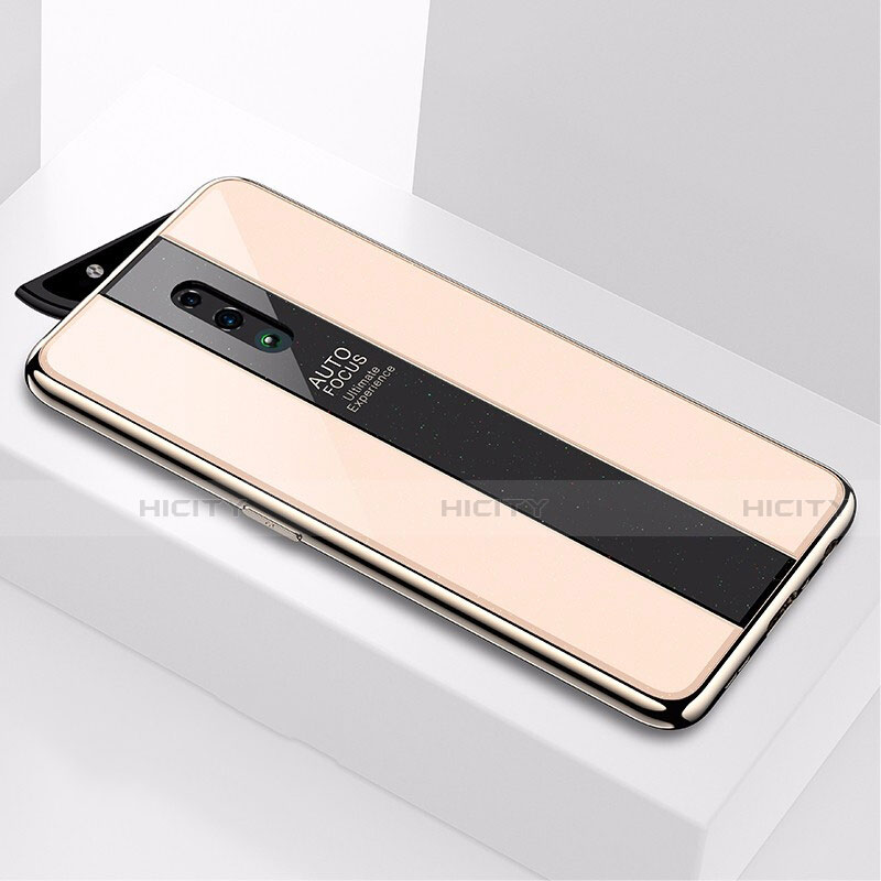 Custodia Silicone Specchio Laterale Cover per Oppo Reno Oro