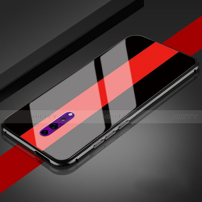 Custodia Silicone Specchio Laterale Cover per Oppo Reno Z Rosso