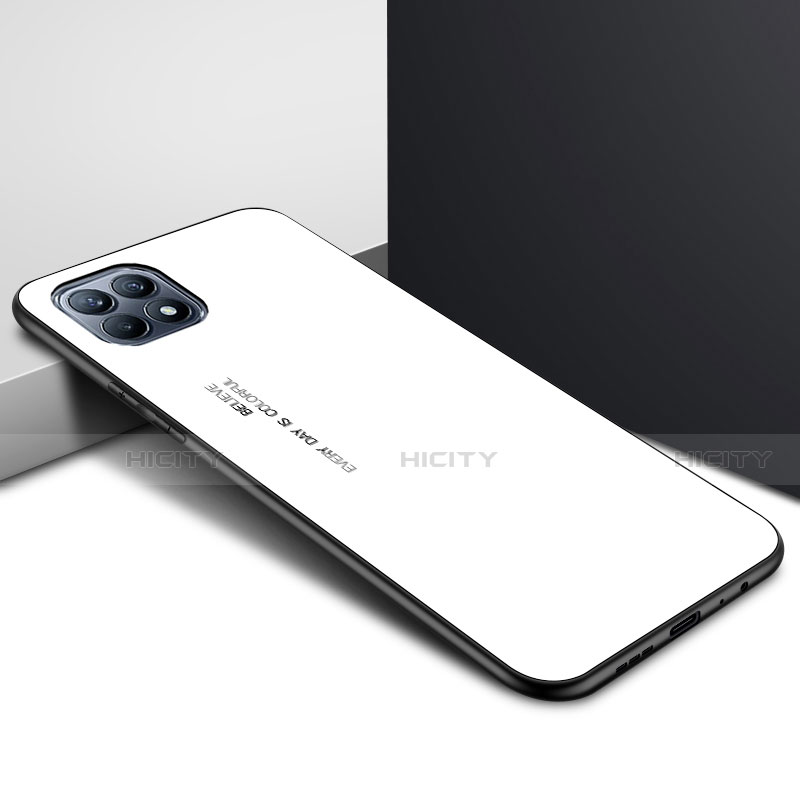 Custodia Silicone Specchio Laterale Cover per Oppo Reno4 SE 5G Bianco