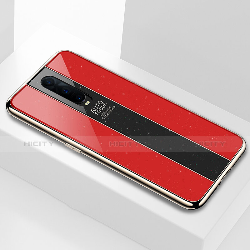 Custodia Silicone Specchio Laterale Cover per Oppo RX17 Pro Rosso