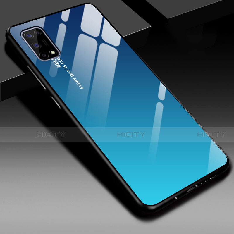 Custodia Silicone Specchio Laterale Cover per Realme V5 5G Blu