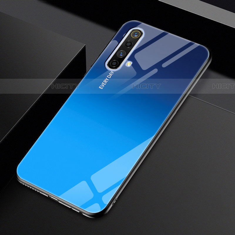 Custodia Silicone Specchio Laterale Cover per Realme X50 5G Blu