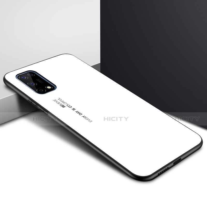 Custodia Silicone Specchio Laterale Cover per Realme X7 Pro 5G Bianco