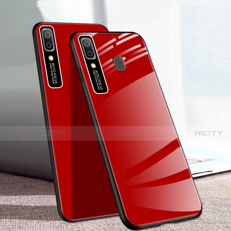 Custodia Silicone Specchio Laterale Cover per Samsung Galaxy A20e Rosso