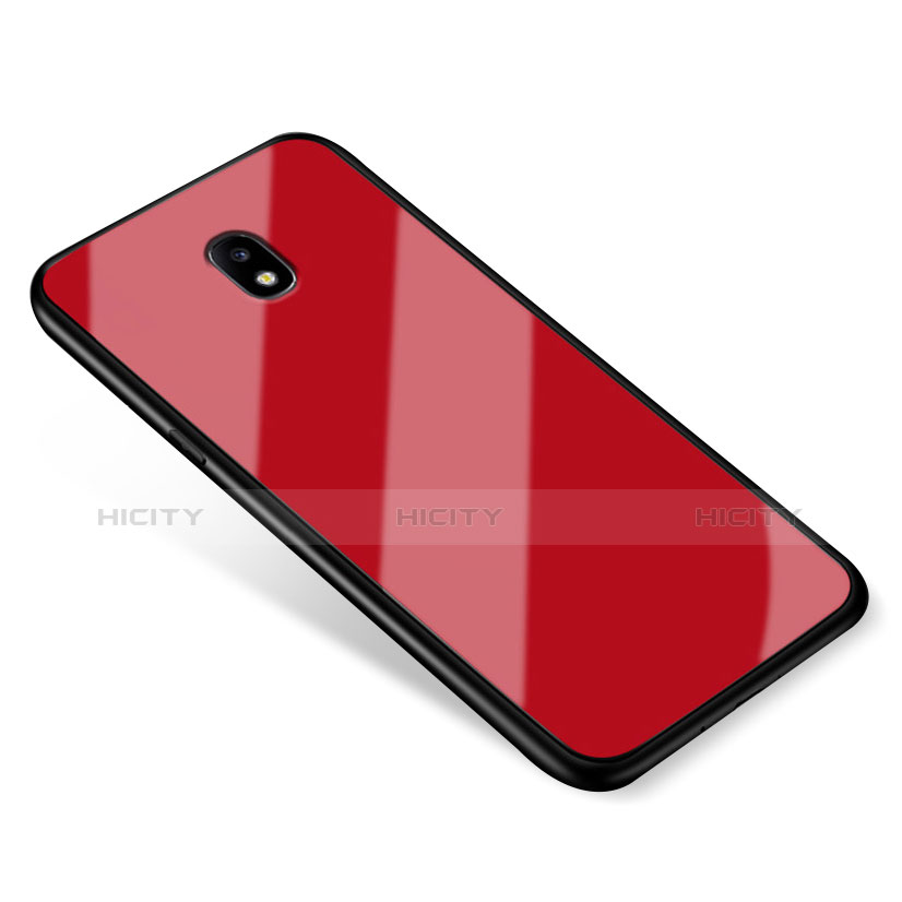 Custodia Silicone Specchio Laterale Cover per Samsung Galaxy J5 (2017) SM-J750F Rosso