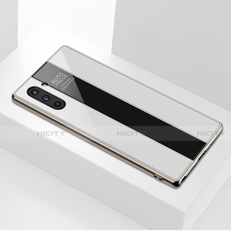 Custodia Silicone Specchio Laterale Cover per Samsung Galaxy Note 10 5G Bianco