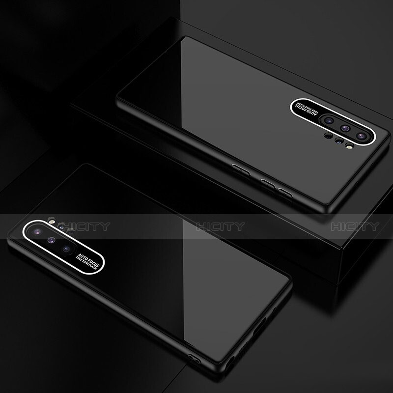 Custodia Silicone Specchio Laterale Cover per Samsung Galaxy Note 10 Plus 5G Nero