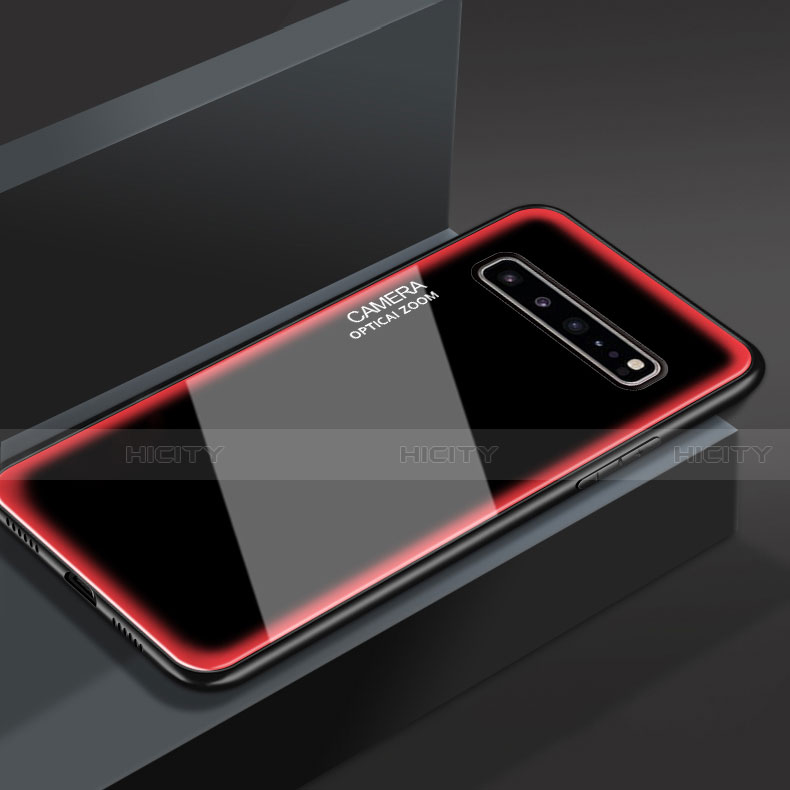 Custodia Silicone Specchio Laterale Cover per Samsung Galaxy S10 5G SM-G977B Rosa