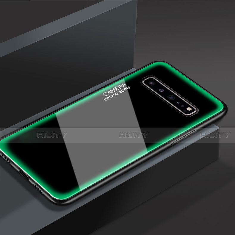 Custodia Silicone Specchio Laterale Cover per Samsung Galaxy S10 5G SM-G977B Verde
