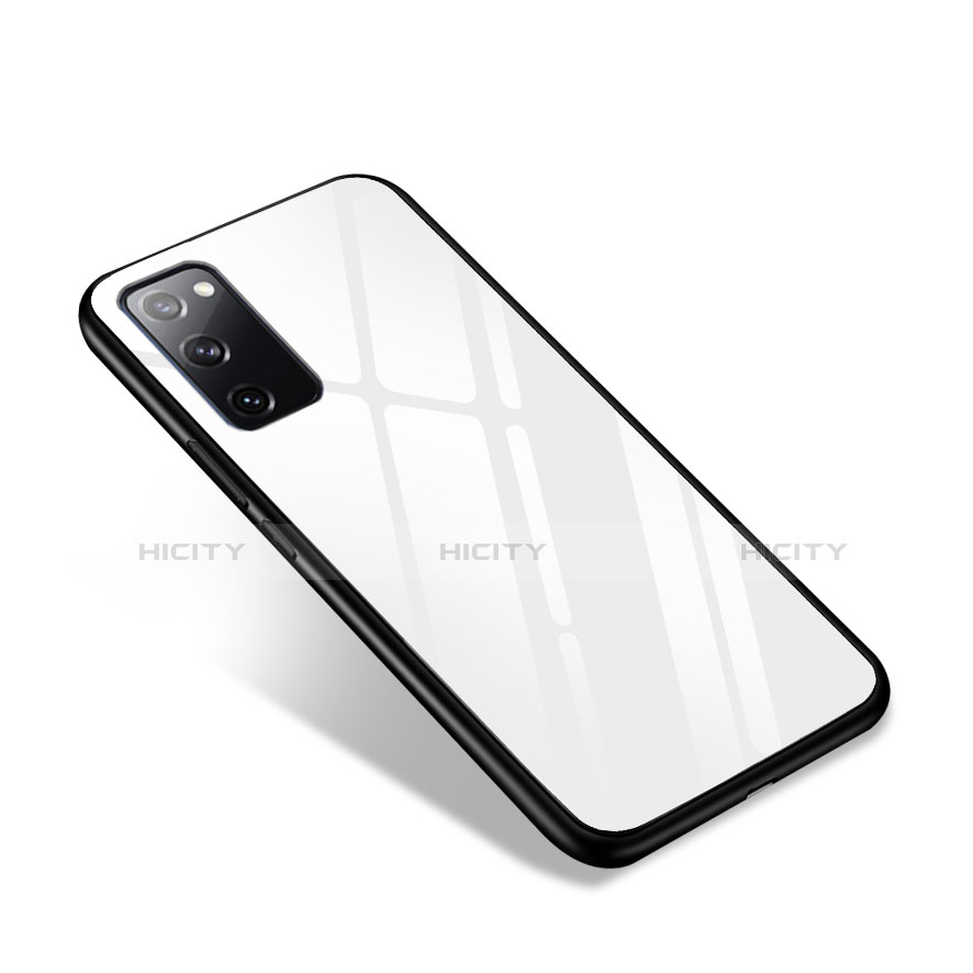 Custodia Silicone Specchio Laterale Cover per Samsung Galaxy S20 FE 2022 5G Bianco