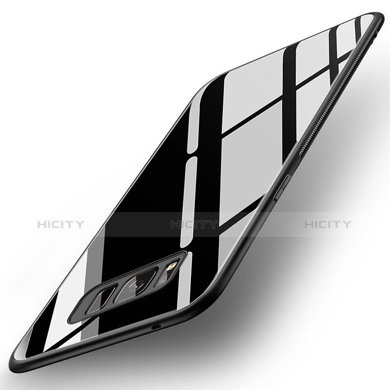 Custodia Silicone Specchio Laterale Cover per Samsung Galaxy S8 Nero