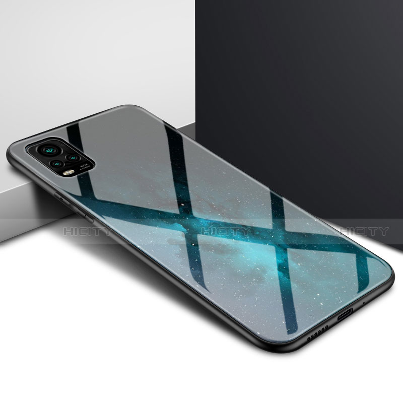 Custodia Silicone Specchio Laterale Cover per Vivo V20 Pro 5G Blu