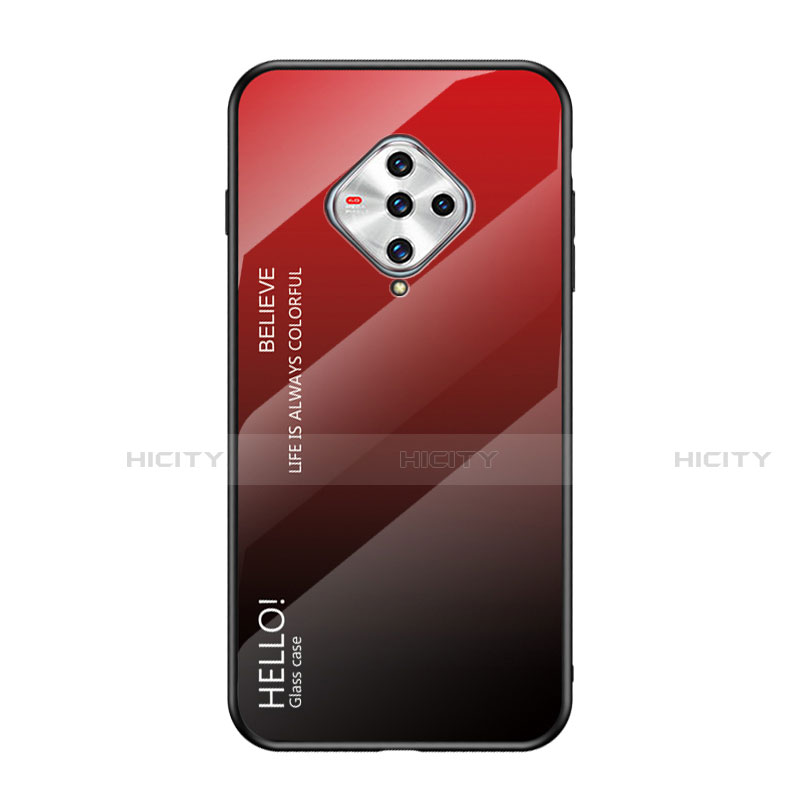 Custodia Silicone Specchio Laterale Cover per Vivo X50e 5G Rosso