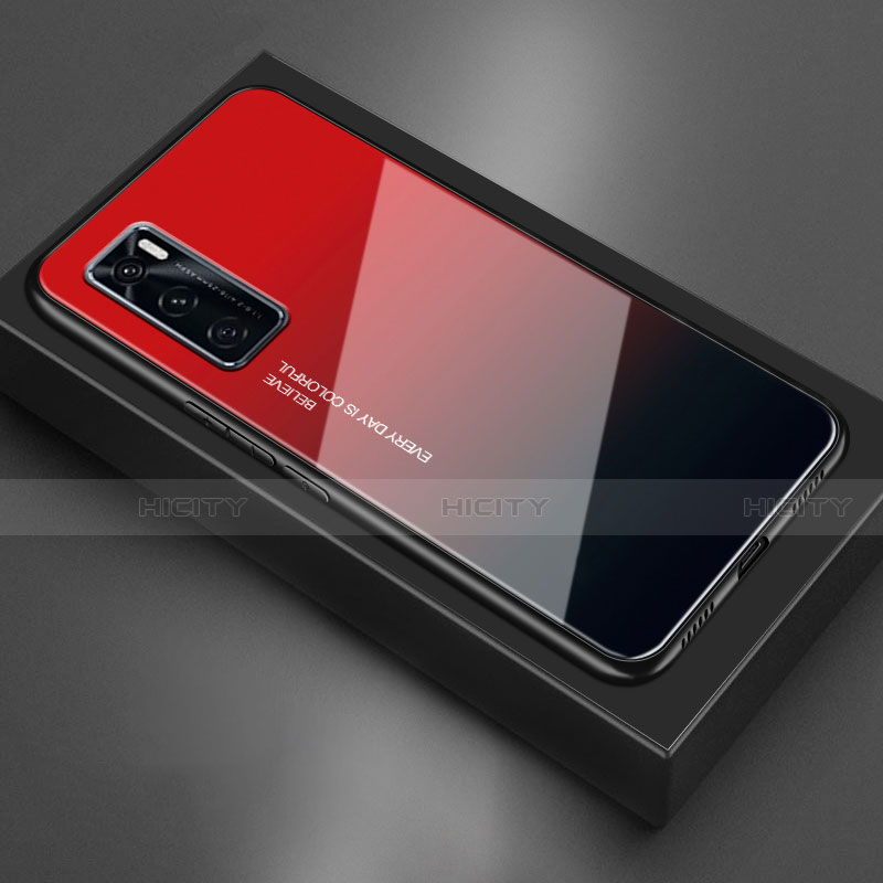 Custodia Silicone Specchio Laterale Cover per Vivo Y70 (2020) Rosso
