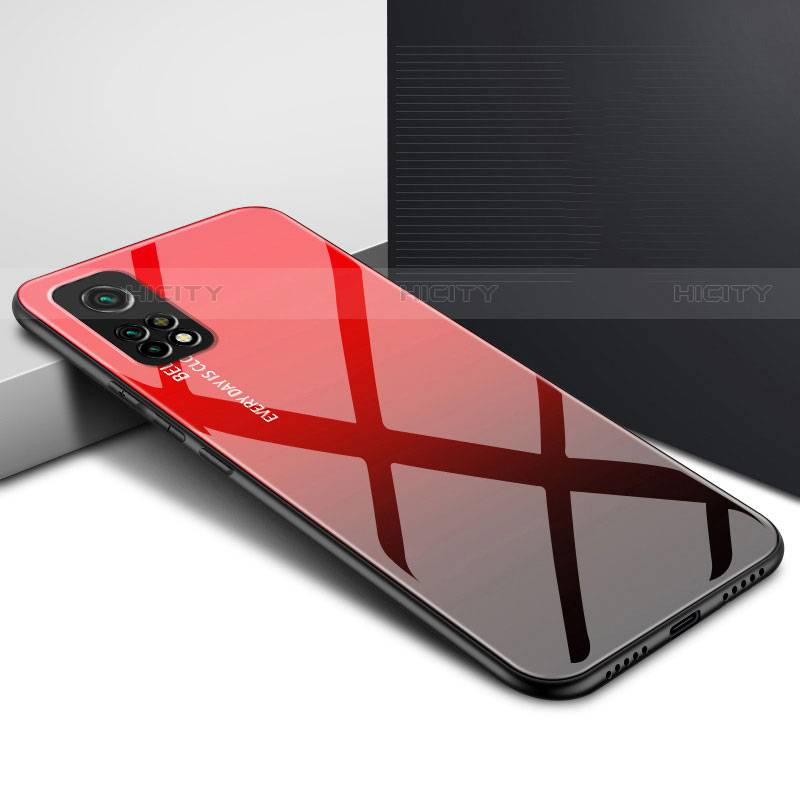 Custodia Silicone Specchio Laterale Cover per Xiaomi Mi 10T Pro 5G Rosso