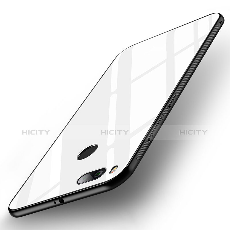 Custodia Silicone Specchio Laterale Cover per Xiaomi Mi 5X Bianco